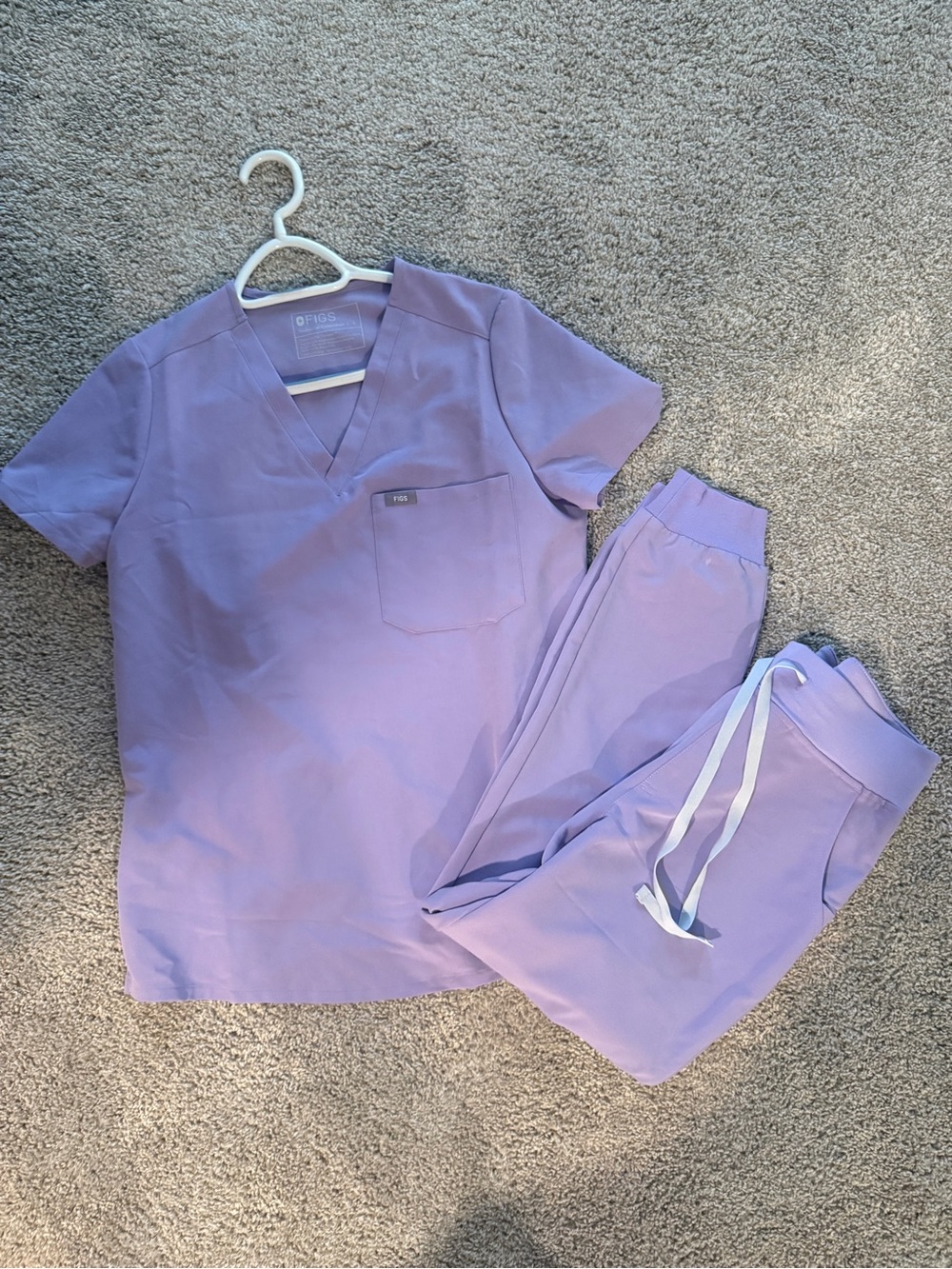 Figs Lavender Purple Scrub Top and Jogger Set